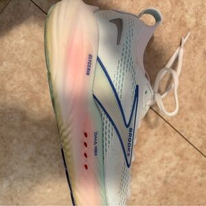 Brooks White and Blue Athletic Shoes